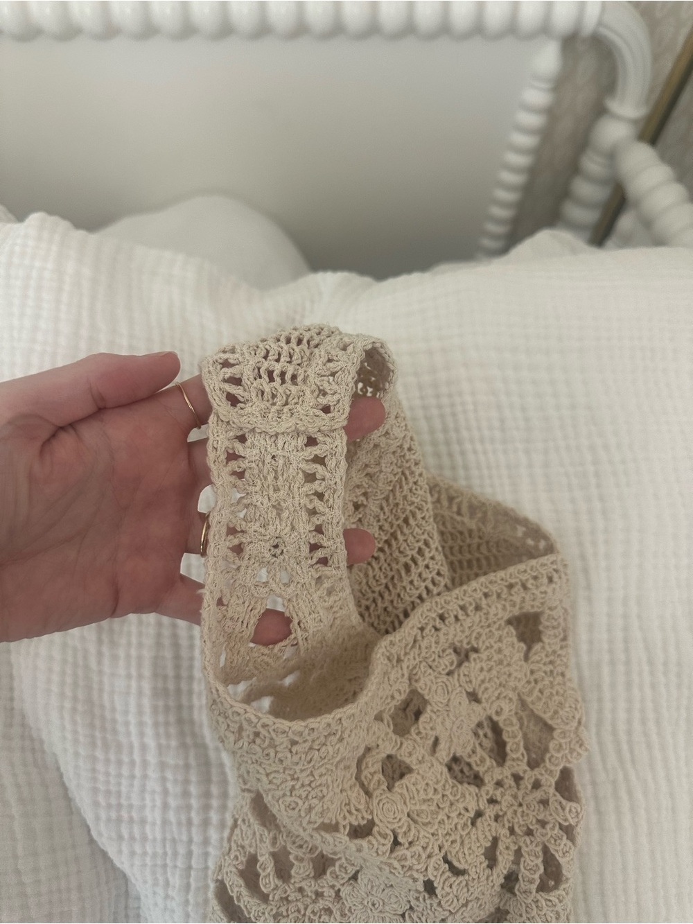 Zara NWOT Ecru Crochet Shorts - Picture 6 of 8
